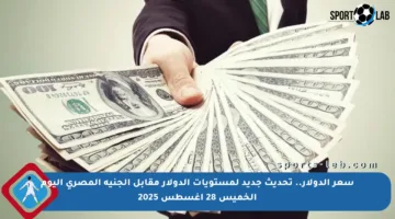 سعر الدولار.. تحديث جديد لمستويات الدولار مقابل الجنيه المصري اليوم الخميس 28 أغسطس 2025